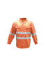 SS1233 - UNISEX ADULTS HI VIS L/S COTTON DRILL SHIRT WITH REFLECTIVE TAPE