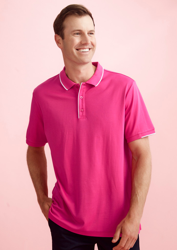 CST313MS Mens Pink Short Sleeve Polo