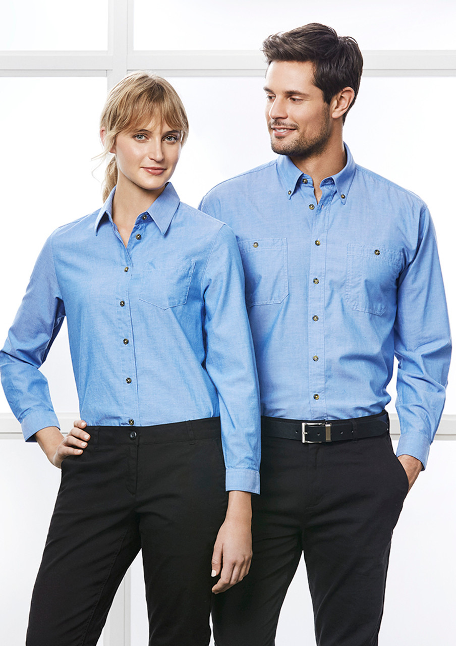 SH112 - Mens Wrinkle Free Chambray Long 