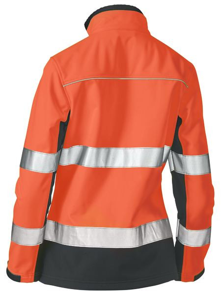 BJL6059T Womens Taped Two Tone Hi Vis Soft Shell Jacket