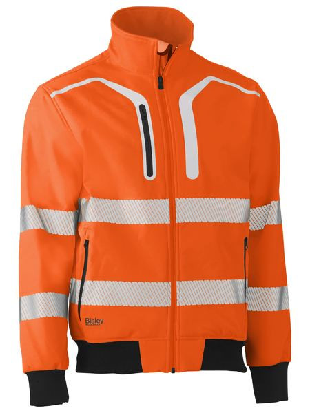 BJ6979T Taped Hi Vis Soft Shell Bomber Jacket
