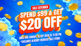 Spend $99 and get $20.00 OFF SALE EXTENDED!