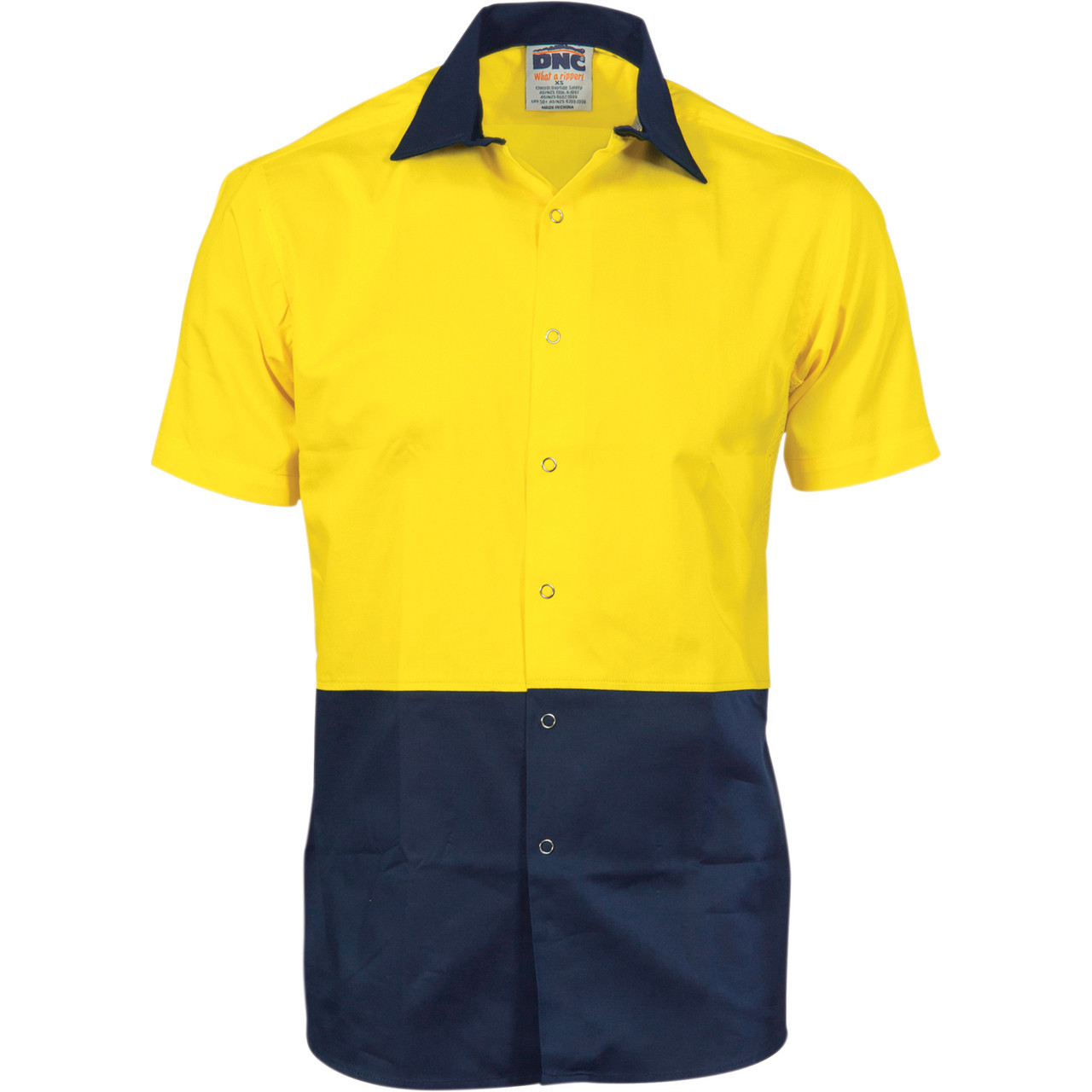 Dnc Workwear Hi-vis Cool-breeze Long Sleeve Cotton Shirt With X Back & Additional 3m Reflective Tape On Tail - 3746 main image 1