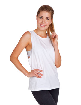 T405LD - LADIES 160GSM 100% COMBED COTTON SLEEVELESS TEE