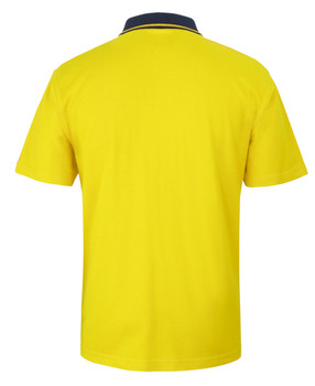 Yellow / Navy - Alternate - 6HVQS - JB's HV S/S Cotton Pique Trad Polo