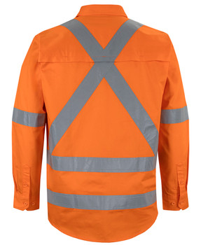 Orange - Alternate - 6DCBL - JB's HV (D+N) L/S 150G Cross Back Tape Shirt -Xs