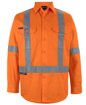 6DCBL - JB's HV (D+N) L/S 150G Cross Back Tape Shirt -Xs