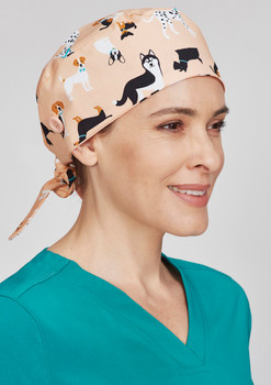 Puppies - Front - CSC245U - Unisex Printed Scrub Cap