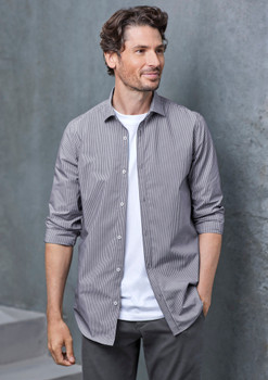 Slate / White - Alternate - S337ML - Mens Conran Tailored Long Sleeve Shirt