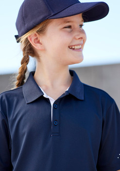 Navy / White - Alternate - P200KS - Kids Balance Short Sleeve Polo