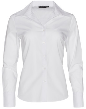 White - Front - M8002 - Women's Nano Tech Long Sleeve Shirt