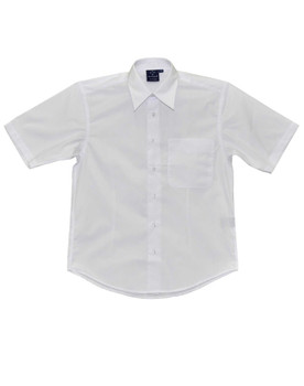 White - Front - BS08S - Mens S/S Teflon business shirt
