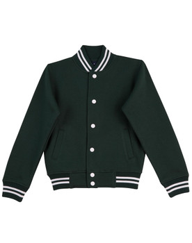 Bottle / White - Front - FL11K - Kid's Fleece Varsity Jacket