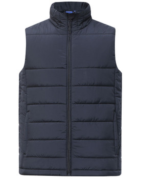 Navy - Front - JK61 - Men's Sustainable Insulated Puffer Vest (3D Cut)