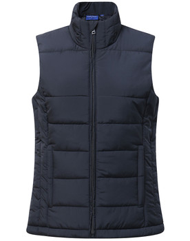 Navy - Front - JK62 - Ladies' Sustainable Insulated Puffer Vest (3D Cut)
