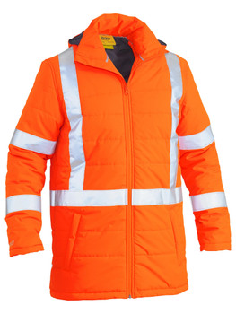 BJ6379XT - Taped Hi Vis Puffer Jacket with X Back