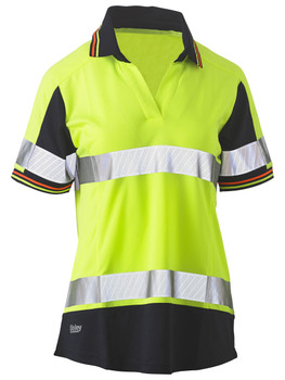 BKL1225T - Women's Taped Two Tone Hi Vis V-Neck Polo