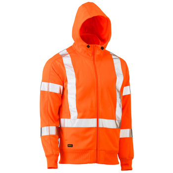 BK6819XT - X Taped Hi Vis Zip Front Fleece Hoodie
