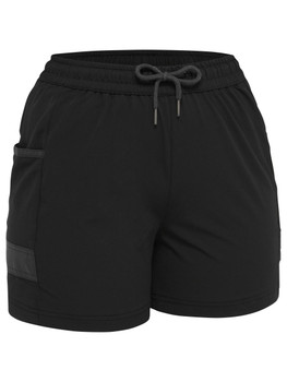 Black - Front - BSHL1331 - Women's Flx & Move 4-Way Stretch Elastic Waist Short