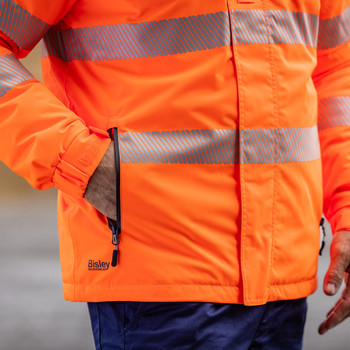 BJ6842T - Taped Hi Vis Heated Jacket with Hood