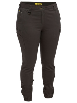 Charcoal - Front - BPL6028 - Women's Cotton Cargo Cuffed Pants