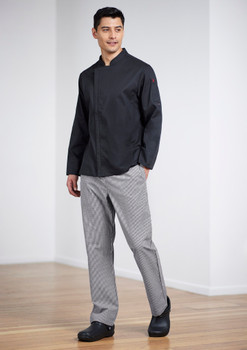 Black - Alternate - CH330ML - Mens Alfresco Long Sleeve Chef Jacket