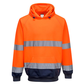 Orange / Navy - Front - B316 - Hi-Vis Contrast Hoodie