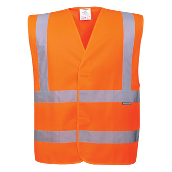 Orange - Front - C470 - Hi-Vis Two Band and Brace Vest