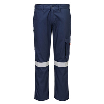 Navy - Front - FR425 - Bizflame FR Women's Cargo Pants with Tape