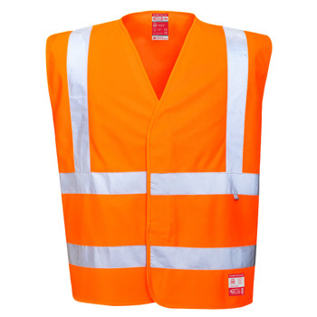 Orange - Front - FR71 - Bizflame Hi-Vis Anti-Static FR Vest