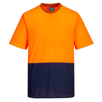 Orange / Navy - Front - MP111 - Hi-Vis Contrast Class D T-Shirt S/S