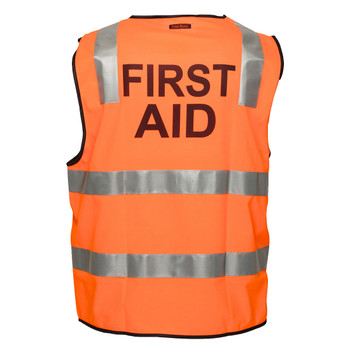 Orange - Front - MZ103 - Hi-Vis Zipped First Aid Vest 