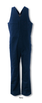 Navy - Front - WO0681 - Unisex Adults Cotton Drill Action Back Overall - Bocini