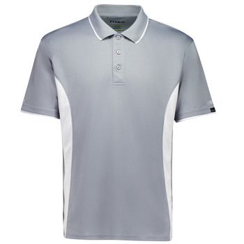 Silver / White - Front - H145 - Mens Striker Short Sleeve Polo - Syzmik