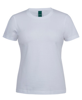 White - Front - 1STS1 - C of C Ladies Cotton S/S Stretch Tee