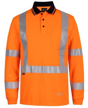 6DAQL - JB's HV L/S Nsw/Qld Rail X-Back Polo