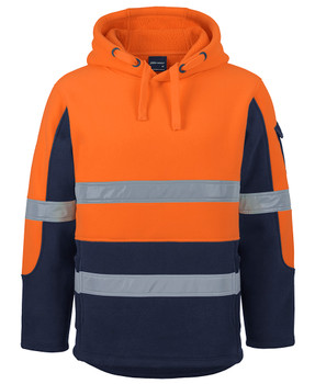 Orange / Navy - Front - 6DLP - JB's HV D+N 450G Pull Over Shepherd Hoodie