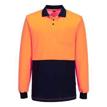 MP414 - Hi-Vis Cotton Comfort Contrast Class D Polo Shirt L/S