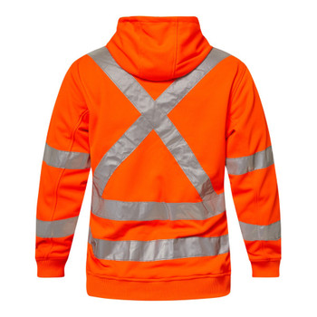 Orange - Alternate - WT8016 - Hi Vis Hoodie W/  X-Tape