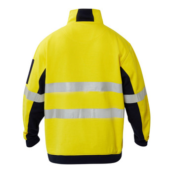 Navy / Yellow - Alternate - WT8018 - Half Zip Cotton Pull Over