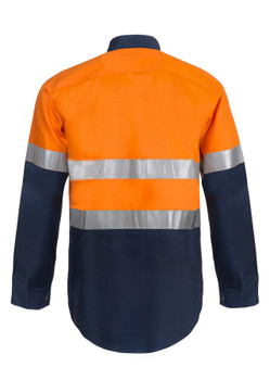 Orange / Navy - Alternate - WS6030 - Cotton Shirt With Csr Tape