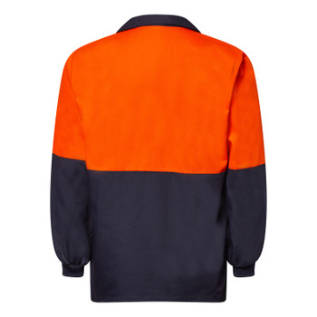 Orange / Navy - Alternate - WS6073 - Jacshirt L/S Hivis 2 Tone Nkin