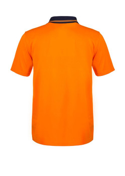 Orange / Navy - Alternate - WSP201 - Hi Vis Two Tone S/S Polo Pocket
