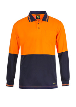 WSP202 - Hi Vis Two Tone L/S Polo Pocket