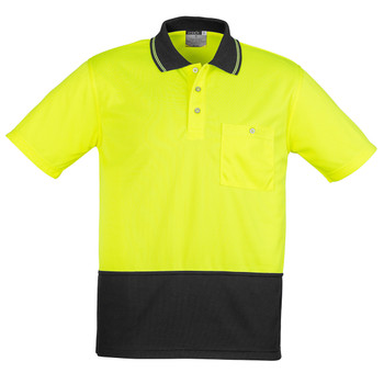 Yellow / Black - Front - ZH231 - Unisex Hi Vis Basic Spliced Polo - Short Sleeve - Syzmik