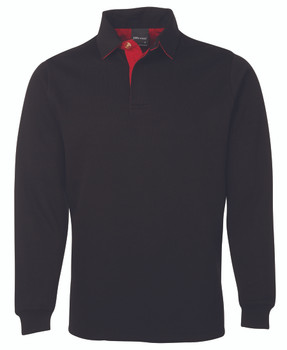 Black / Red - Front - 3RT - JB's 2 Tone Rugby -3Xs
