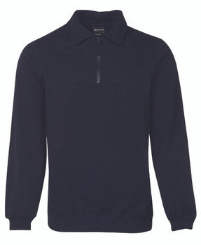 Navy - Front - 3FSZ - JB's 1/2 Zip Fleecy Sweat -2Xs