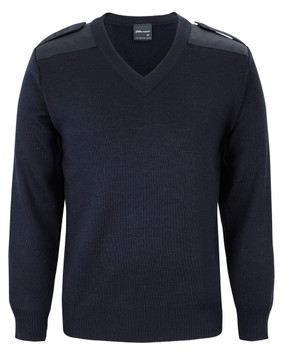 Navy - Front - 6EJ - JB's Epaulette Jumper