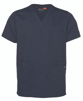 Navy - Front - 4SRT - JB's Unisex Scrubs Top