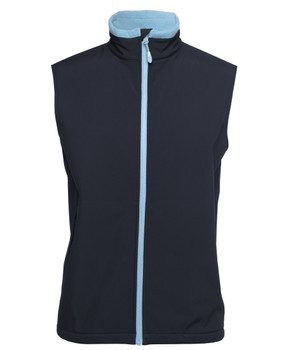 Navy / Light Blue - Front - 3WSV - Pdm Three Layer Softshell Vest
